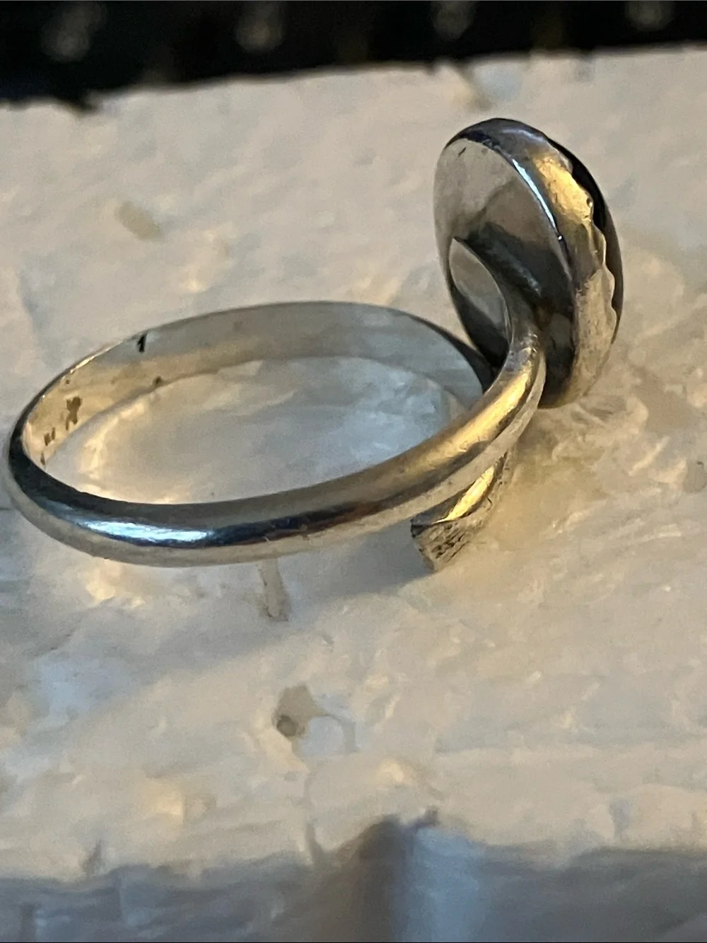 Sterling Silver Black Onyx Bypass Band Ring
